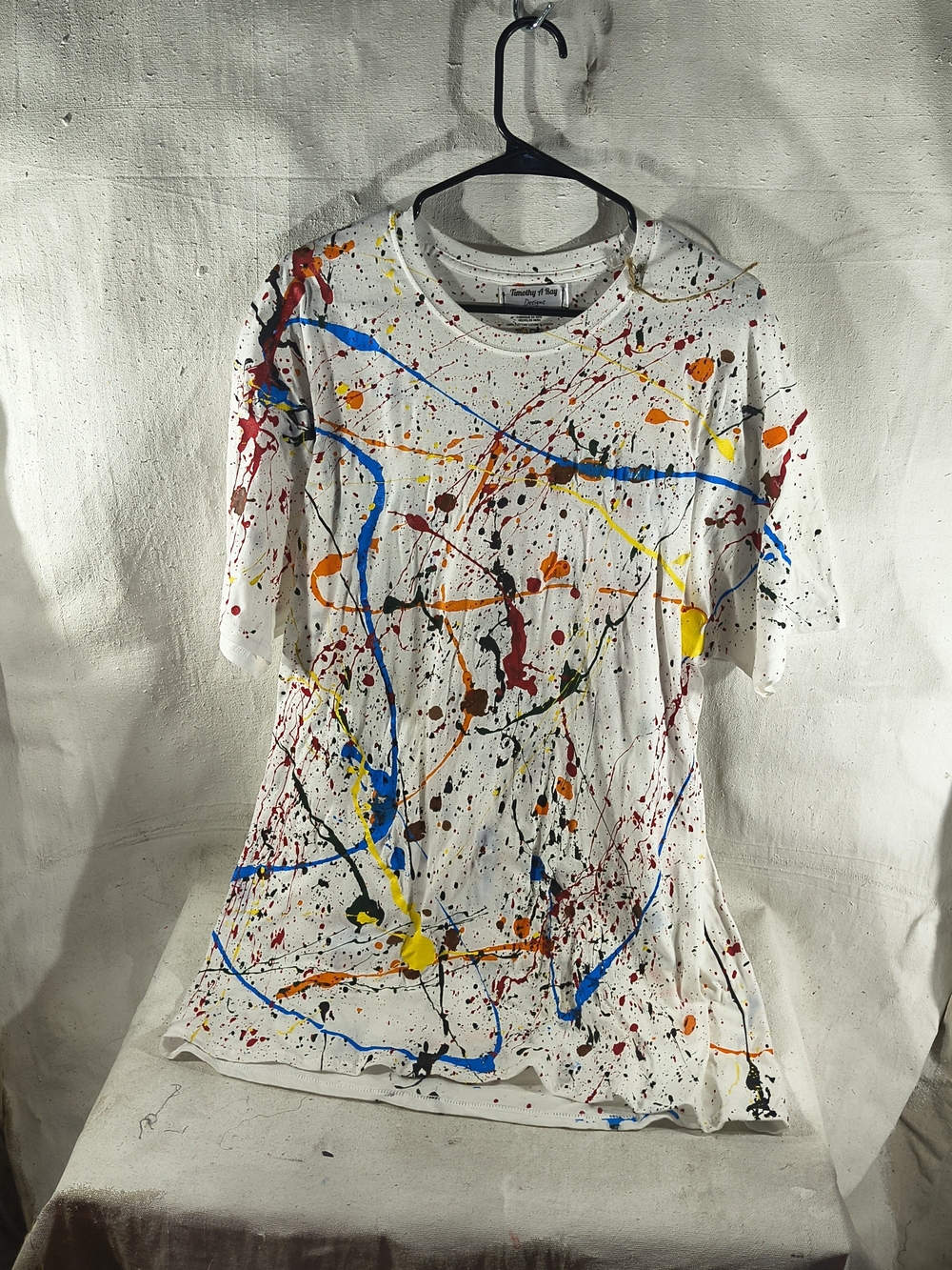 Timothy Designs T150 Men's White SS Tee Size XL W/Unique Street West Design